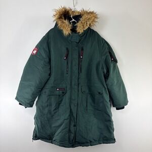Canada Weathergear Women's Parka Green Faux Fur Hood Insulated Winter Coat  2X